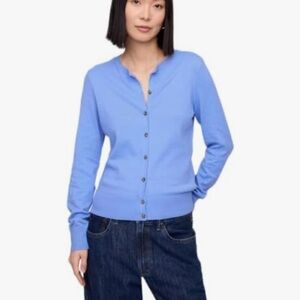 GAP Button down Crewneck Cardigan inShirting blue XL